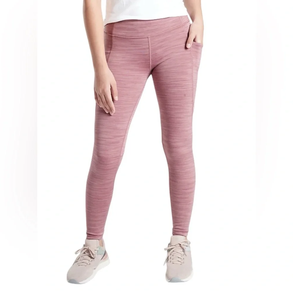 Athleta Girl's Stash Your Treasures Spacedye Tight Leggings‎ Mauve Size XL 14